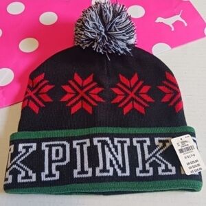 Victoria's Secret PINK Pom Pom Beanie Hat
